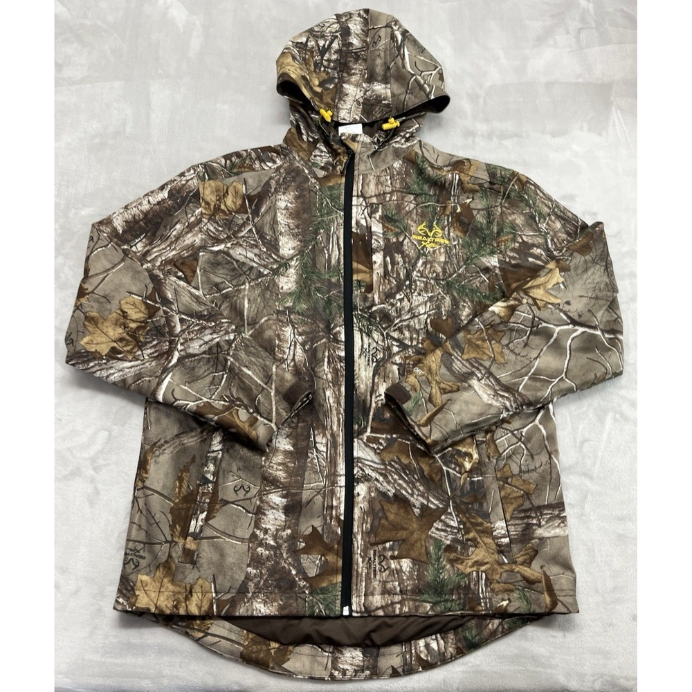 RealTree Scent-Factor Jacket Men Medium Brown Camouflage Full Zip Hooded Hunting